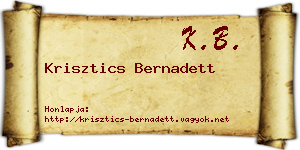 Krisztics Bernadett névjegykártya