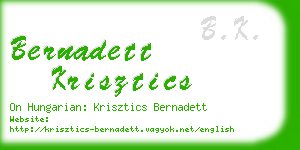 bernadett krisztics business card